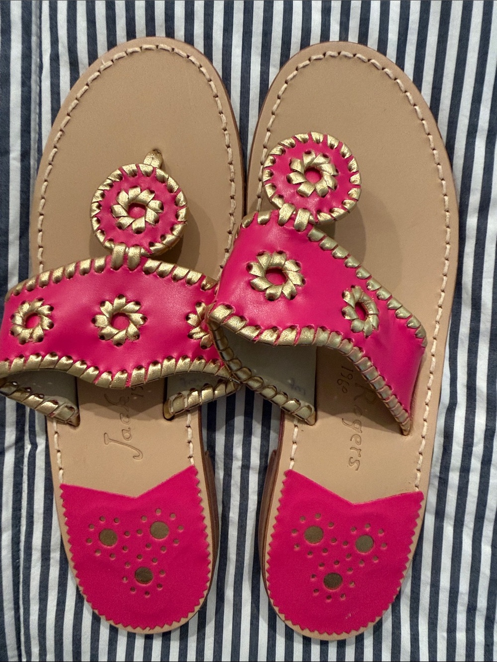 Jack Rogers- Pink & Gold Sandals